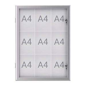 MAUL Schaukasten Excite grau 9x DIN A4 73,9 x 2,8 x 100,0 cm, 1 St.