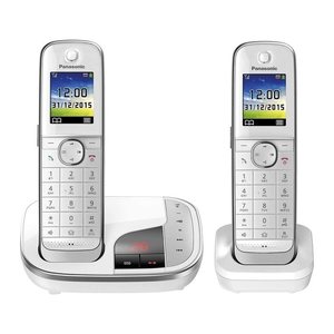 Panasonic KX-TGJ322GW Schnurloses Telefon-Set mit Anrufbeantworter weiß