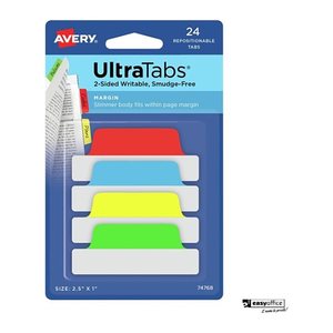 AVERY Zweckform UltraTabs Schmal Haftmarker farbsortiert 24 Blatt