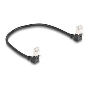 DELOCK RJ45 Netzkab Cat.6A S/FTP Slim 90° gewink. 0,25m schw