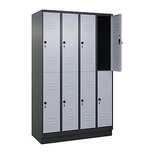 CP Spind Classic PLUS schwarzgrau, weißaluminium 080320-40 S10154, 8 Schließfächer 120,0 x 50,0 x 195,0 cm