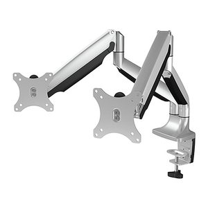 ICY BOX Monitor-Halterung IB-MS504-T 60181 silber für 2 Monitore, Tischklemme, Tischbohrung