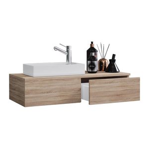 VCM my bath Badmöbel-Set 2-teilig Gudas 914876 sonoma-eiche 85,0 x 35,0 x 14,0 cm