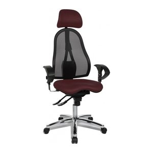 Topstar Bürostuhl Sitness 45, ST99U L57X Stoff rot, Gestell chrom