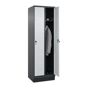 CP Spind Classic PLUS schwarzgrau, weißaluminium 080020-20 S10081, 2 Schließfächer 60,0 x 50,0 x 195,0 cm