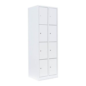 LÜLLMANN Schließfachschrank signalweiß 520427, 8 Schließfächer 60,0 x 50,0 x 180,0 cm