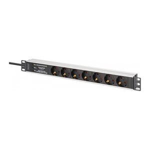 DIGITUS Steckdosenleiste 7-fach 19" Alu. 1HE 2m schwarz