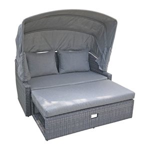 Garden Pleasure Loungesofa CARLO hellgrau, dunkelgrau Kunststoff, Metall, 6-teilig