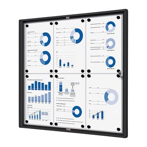 Showdown® Displays Schaukasten Economy schwarz 6x DIN A4 71,1 x 2,6 x 65,5 cm, 1 St.
