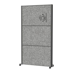MAUL Akustik-Trennwand MAULconnecto 9601189, dunkelgrau 100,0 x 182,0 cm mit Rollen, 1 St.