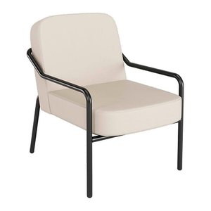 medso powered by PAPERFLOW Sessel MEDSO M Rund creme schwarz Kunstleder 58,0 x 74,3 x 73,6 cm, 1 St.