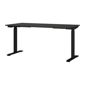 GERMANIA JET höhenverstellbarer Schreibtisch grafit rechteckig, T-Fuß-Gestell schwarz 160,0 x 80,0 cm