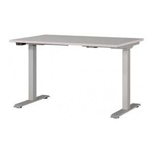 GERMANIA JET höhenverstellbarer Schreibtisch kaschmir rechteckig, T-Fuß-Gestell silber 120,0 x 80,0 cm