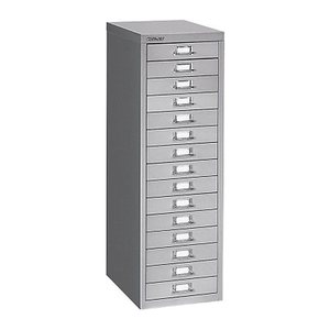 BISLEY MultiDrawer™ L3915 Schubladenschrank silber 15 Schubladen 27,8 x 38,0 x 85,7 cm, 1 St.