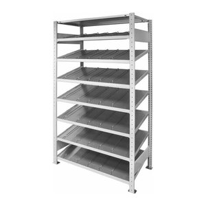 SCHULTE Schrägbodenregal 13640-130 silber 130,0 x 50,0 x 200,0 cm