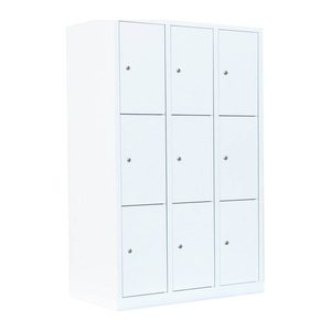 LÜLLMANN Schließfachschrank signalweiß 523337, 9 Schließfächer 118,5 x 50,0 x 180,0 cm