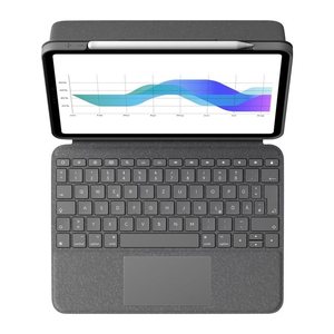 Logitech FOLIO TOUCH Tablet-Tastatur grau geeignet für Apple iPad Air 4. Gen (2020), Apple iPad Air 5. Gen (2022), Apple iPad Air 11" (M2), Apple iPad Air 11" (M3)