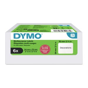 DYMO Etikettenrolle für Etikettendrucker weiß, 54,0 x 70,0 mm, 6 x 320 Etiketten