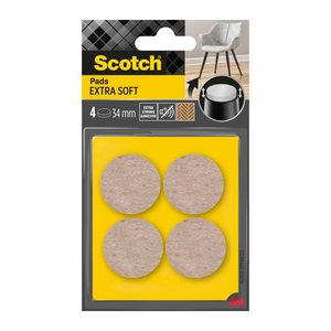 Scotch EXTRA SOFT Filzgleiter Kunststoff Ø 3,4 cm, 4 St.