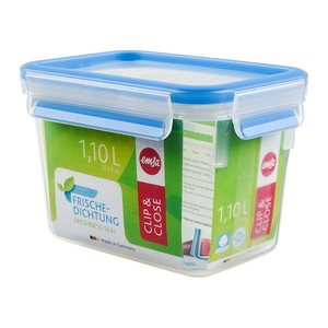 emsa Frischhaltedose CLIP & CLOSE 11,0 cm hoch transparent 1,1 l, 1 St.
