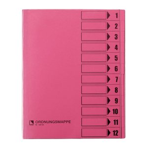 bene Ordnungsmappe 12 Fächer rosa, 1 St.