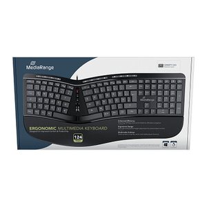 MediaRange ergon. Multimedia-Tastatur 124 Ta. Scr-Rad UK sw