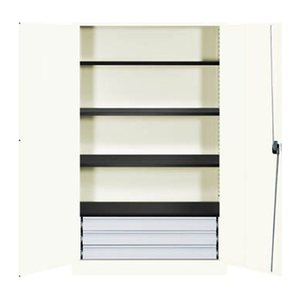 mauser Stahlschrank entero BFZ5 - 12 9010/9010 reinweiß 4 Fachböden 120,0 x 50,0 x 195,0 cm, aufgebaut, 1 St.