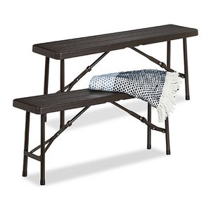relaxdays Bierbänke 10035741_0 braun Kunststoff 100,0 cm, 2 St.