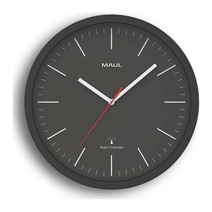 MAUL Funkwanduhr MAULjump schwarz Kunststoff, Ø 31,0 cm