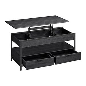 VASAGLE Couchtisch rechteckig Spanplatte schwarz 100,0 x 50,0 x 48,0 - 63,0 cm, 1 St.