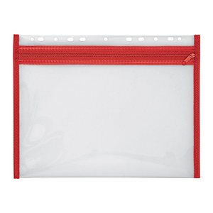 VELOFLEX Reißverschlussbeutel VELOBAG® DIN A4 transparent/rot 0,3 mm, 1 St.