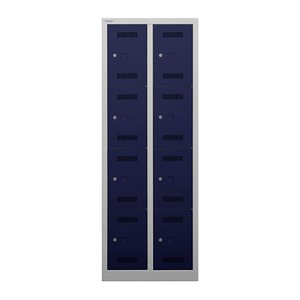 BISLEY Schließfachschrank MonoBloc ML06D4 lichtgrau, oxfordblau ML06D4505, 8 Schließfächer 61,0 x 50,0 x 170,0 cm