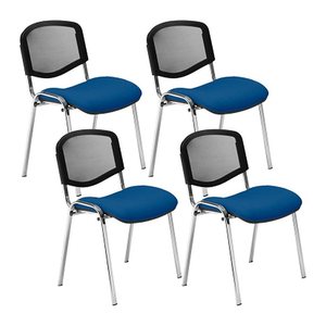 Nowy Styl Besucherstühle Iso Ergo Mesh blau Stoff, 4 St.