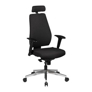 AMSTYLE Bürostuhl, SPM1.279 Stoff schwarz, Gestell silber