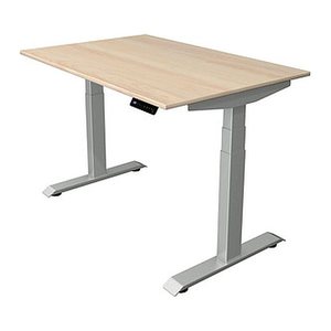 Kerkmann Move 4 elektrisch höhenverstellbarer Schreibtisch ahorn rechteckig, T-Fuß-Gestell silber 120,0 x 80,0 cm