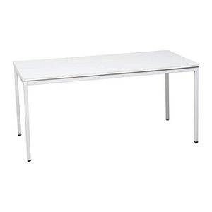 Gürkan Mehrzwecktisch weiß rechteckig, Vierkantrohr weiß, 160,0 x 80,0 x 75,0 cm
