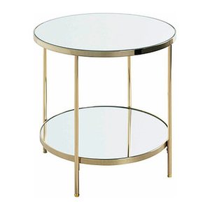 HAKU Möbel Beistelltisch rund Glas gold 45,0 x 45,0 x 46,0 cm, 1 St.