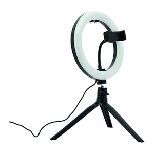 meet powered by PAPERFLOW Blogg LED Ringlicht mit Tisch-Stativ schwarz