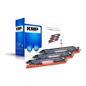 KMP H-T149CMY  cyan, magenta, gelb Toner kompatibel zu HP 126A (CF341A), 3er-Set