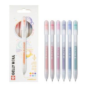 Sakura Gelly Roll Retractable Classic Gelschreiber transparent 0,45 mm, Schreibfarbe: farbsortiert, 6 St.