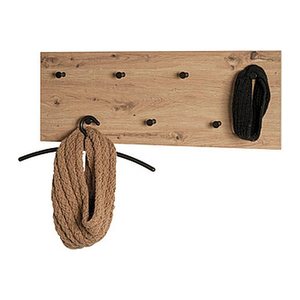HAKU Möbel Wandgarderobe 37442 eiche Holz 7 Haken 80,0 x 30,0 cm, 1 St.