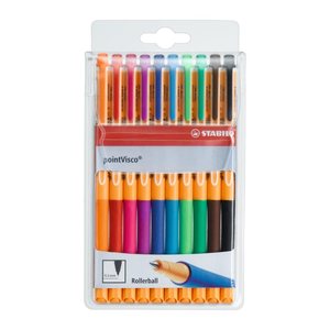 STABILO pointVisco Gelschreiber orange 0,5 mm, Schreibfarbe: farbsortiert, 10 St.