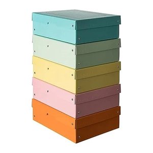 FALKEN PURE Aufbewahrungsbox 1250 Blatt pastellorange, pastellblau, pastellrosa, pastellgrün, pastellgelb 24,0 x 32,0 x 10,0 cm, 5 St.