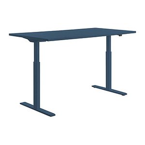 Topstar E-Table elektrisch höhenverstellbarer Schreibtisch petrolblau rechteckig, T-Fuß-Gestell blau 160,0 x 80,0 cm
