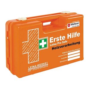 LEINA-WERKE Erste-Hilfe-Koffer Pro Safe Holzverarbeitung DIN 13157 + Erweiterung orange