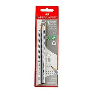 FABER-CASTELL Bleistift Jumbo Grip HB 2er Blisterkarte