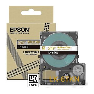 EPSON Schriftband LK LK-6TKN C53S672098, 24 mm, gold auf transparent, 1 St.