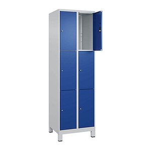 CP Schließfachschrank Classic Plus enzianblau, lichtgrau 080010-203 S10003, 6 Schließfächer 60,0 x 50,0 x 195,0 cm