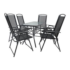 VCM my garden Sitzgruppe anthrazit Textilene, Metall, 7-teilig