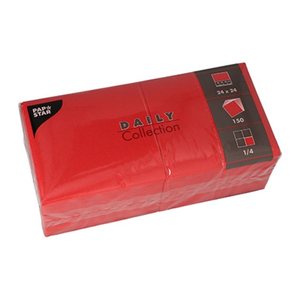 PAPSTAR Servietten Daily Collection rot 2-lagig 24,0 x 24,0 cm, 150 St.